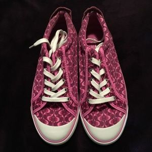 Pink and Purple Coach Tennis Shoes